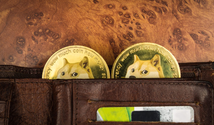 Dogecoins,In,A,Wallet,On,A,Table