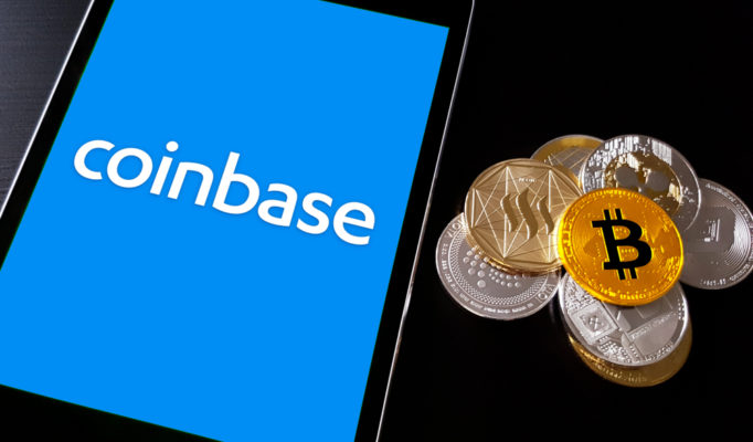 Coinbase,Cryptocurrency,Exchange,Logo,On,Ipad,Smart,Device,With,Stack