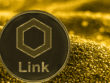 Coin,Cryptocurrency,Link,And,Gold,Fabric,Background.,Chailink,Logo.