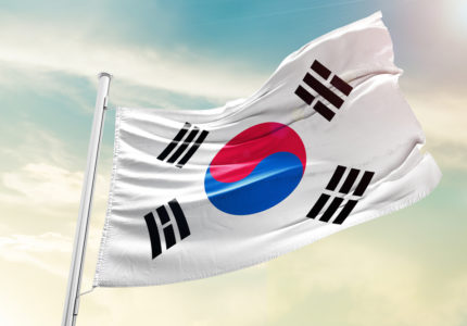 Korea,South,National,Flag,Cloth,Fabric,Waving,On,The,Sky