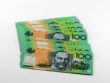 Money Australian hundred dollar bills isolate on white