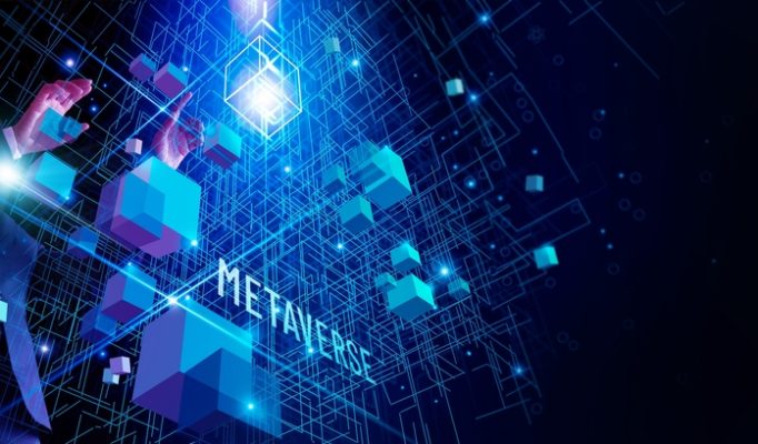 Businessman,Explore,Metaverse,Technology,With,Blockchain,Network,Connecting.,Computer,Generated
