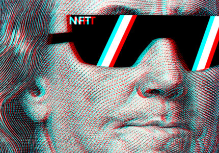 Concept,Cryptographic,Nft,On,A,Hundred-dollar,Bill,Franklin,In,Glasses.