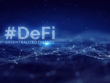 Defi,-decentralized,Finance,On,Dark,Blue,Abstract,Polygonal,Background.,Concept