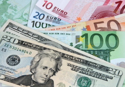 Two,Leading,Hard,Currencies,-,Us,Dollar,Versus,Euro