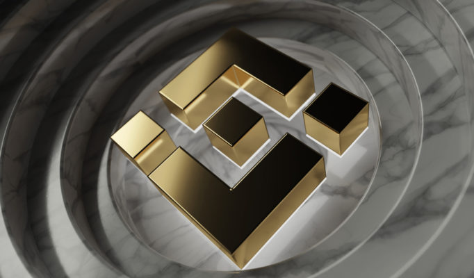 Gold,Binance,Coin,Currency,Symbol,In,The,Center,Of,Gray