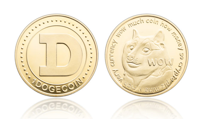 Dogecoin,Coin,Isolated,On,White,Background.,Cryptocurrency